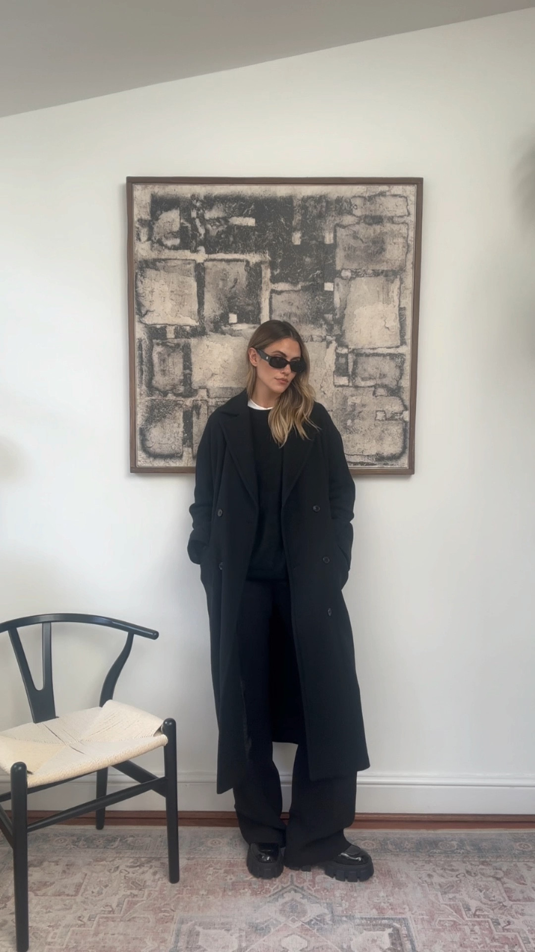 Sometimes simple is best. I absolutely LOVE an all black look. Looks really chic when you just don’t know what to wear. The bit of white t poking out the top of the jumper also makes it look a lot more expensive somehow! 😎🤍🖤 (mine are the Prada monolith shoes - they’re pretty spenny so I linked some cheaper alternatives incase you aren’t ready to take the plunge on them just yet!) glasses are le specs but it won’t let me tag them. I have the mango ones in brown and wear them constantly. A more affordable dupe that look expensive 🖤

#LTKstyletip #LTKVideo #LTKSeasonal