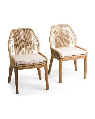 Set Of 2 Rope Crossweave Dining Chairs | TJ Maxx