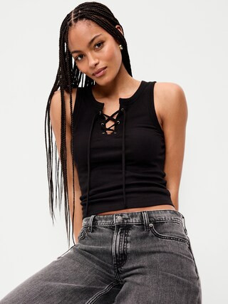 Lace-Up Tank Top | Old Navy (US)