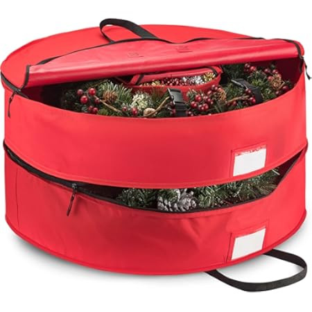 Handy Laundry Christmas Wreath Storage Bag - 2-PACK Durable Waterproof Tarp Material with Zipper ... | Amazon (US)