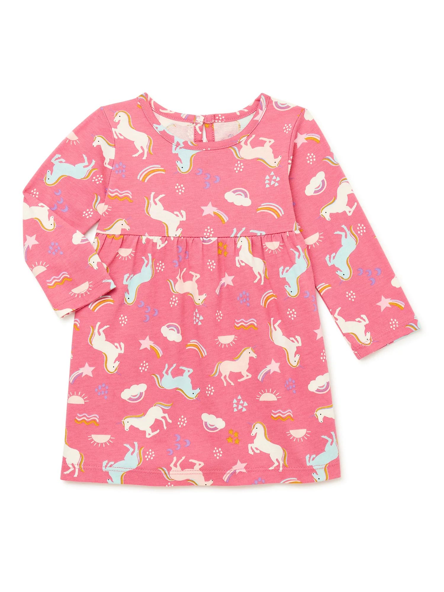 Wonder Nation Baby Girls' Unicorn Dress with Long Sleeves | Walmart (US)