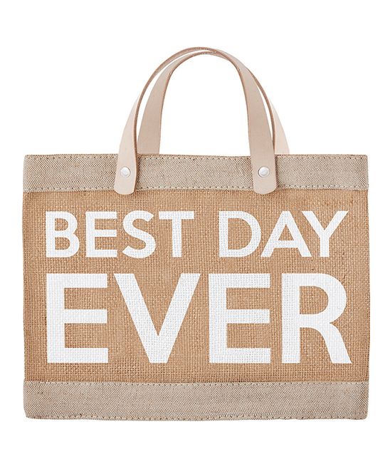 Santa Barbara Design Studio Produce bags - 'Best Day Ever' Mini Market Jute Leather-Handle Tote | Zulily