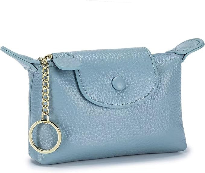 Women's Leather Coin Purse with KeyChain, Small Leather Pouch with Zipper for Women Fashionable W... | Amazon (US)