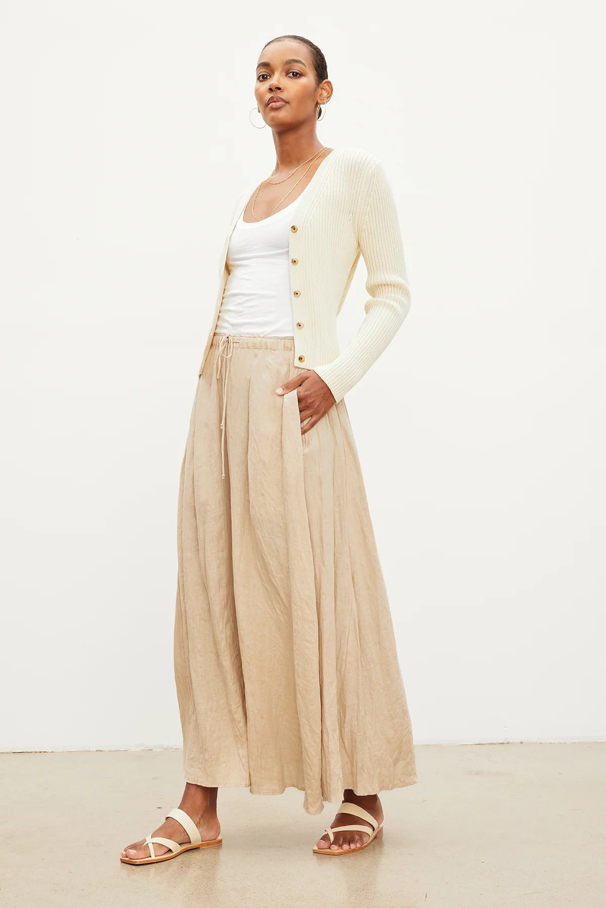 BAILEY WOVEN LINEN MAXI SKIRT | Velvet by Graham & Spencer