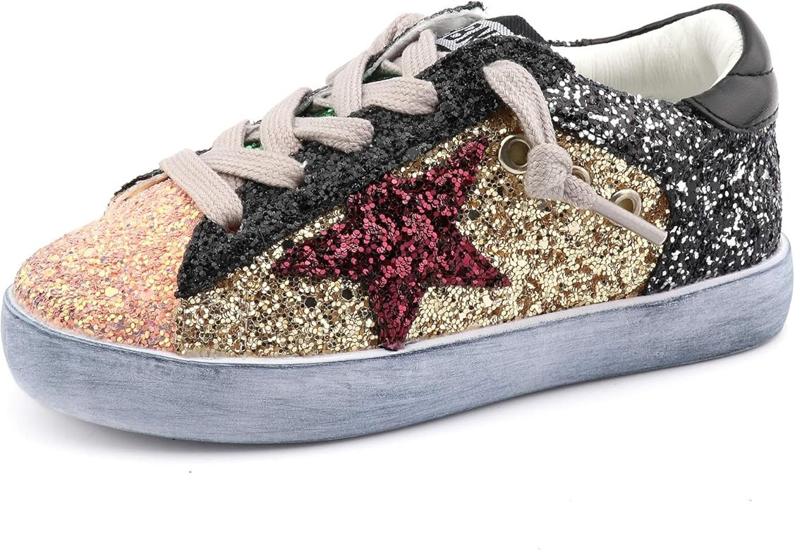 Toddler Baby Glittler Shoe Girl/Boy Sequin Star Flat Sneaker | Amazon (US)