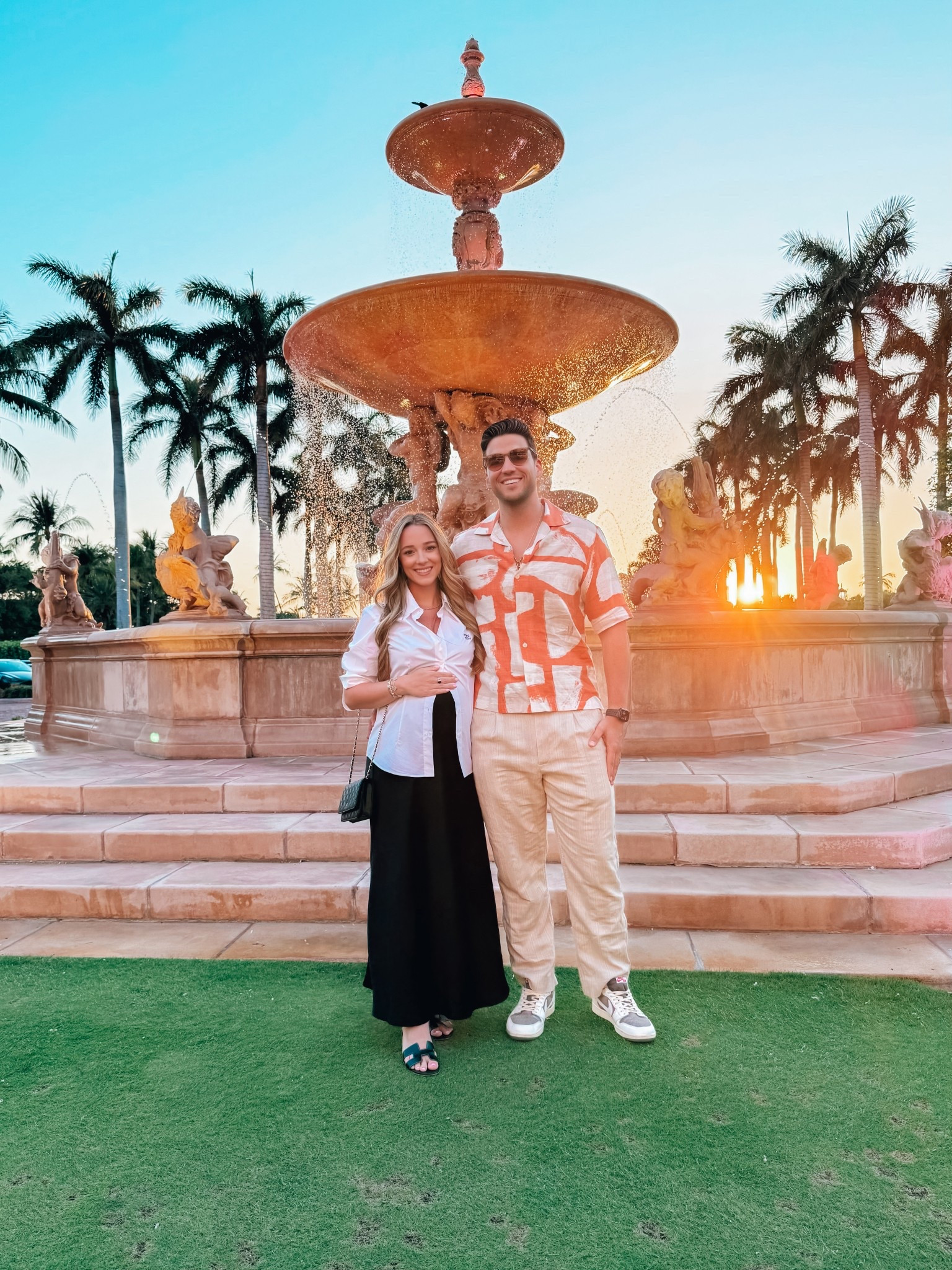 Babymoon bliss 🖤 in a basic satin slip with a white button down ! 

#LTKBump #LTKTravel #LTKFindsUnder100