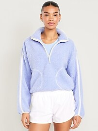 Loose Sherpa Quarter-Zip Pullover | Old Navy (CA)