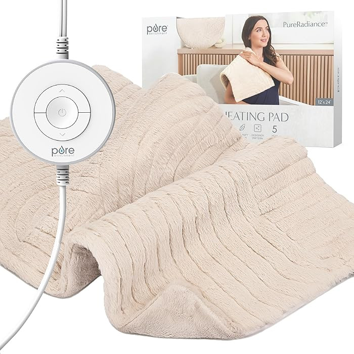 Pure Enrichment PureRadiance Luxury Heating Pad for Cramps, Back, Neck, & Shoulder Pain Relief, P... | Amazon (US)