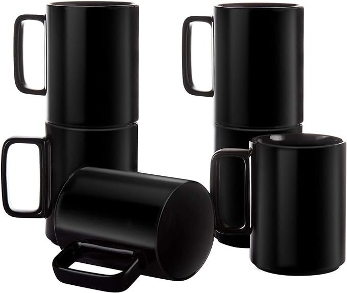 E-liu Porcelain Tea Mugs Coffee Mug Set, Large 15 Ounces Cups for Coffee, Tea, Cocoa, and Mulled ... | Amazon (US)