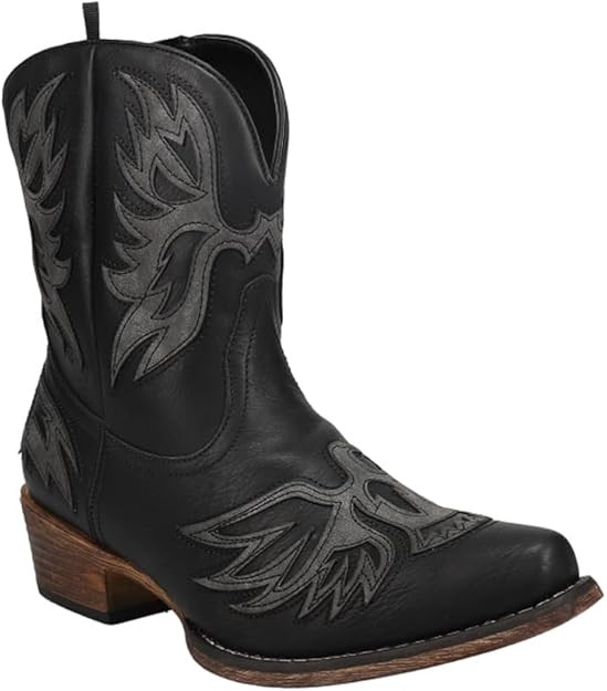 ROPER Womens Amelia Snip Toe Western Cowboy Boots Ankle Low Heel 1-2" - Brown | Amazon (US)
