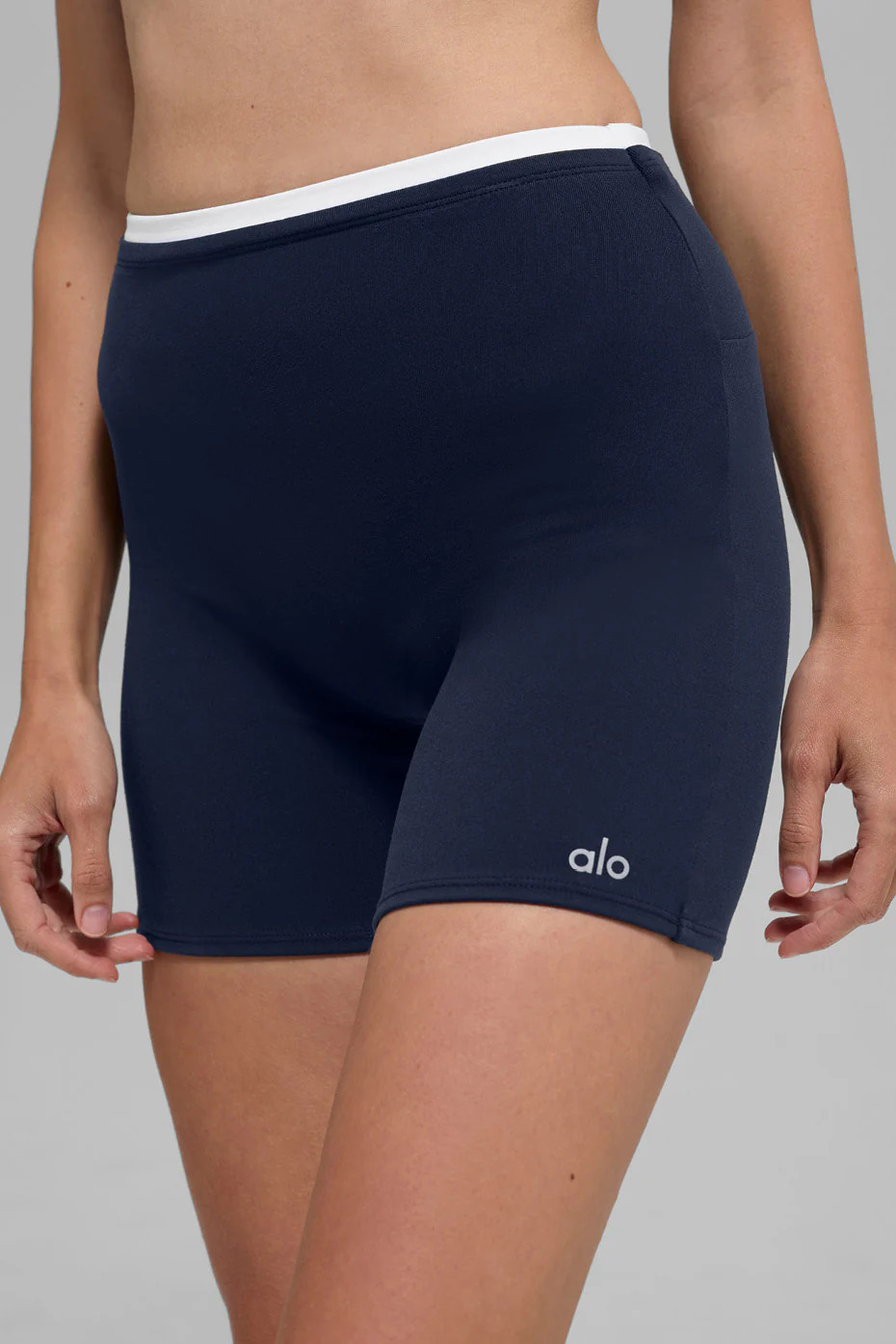 Alo Yoga� | 5" Airbrush Double Up Short in Navy/White Blue, Size: Small | Alo Yoga (US)