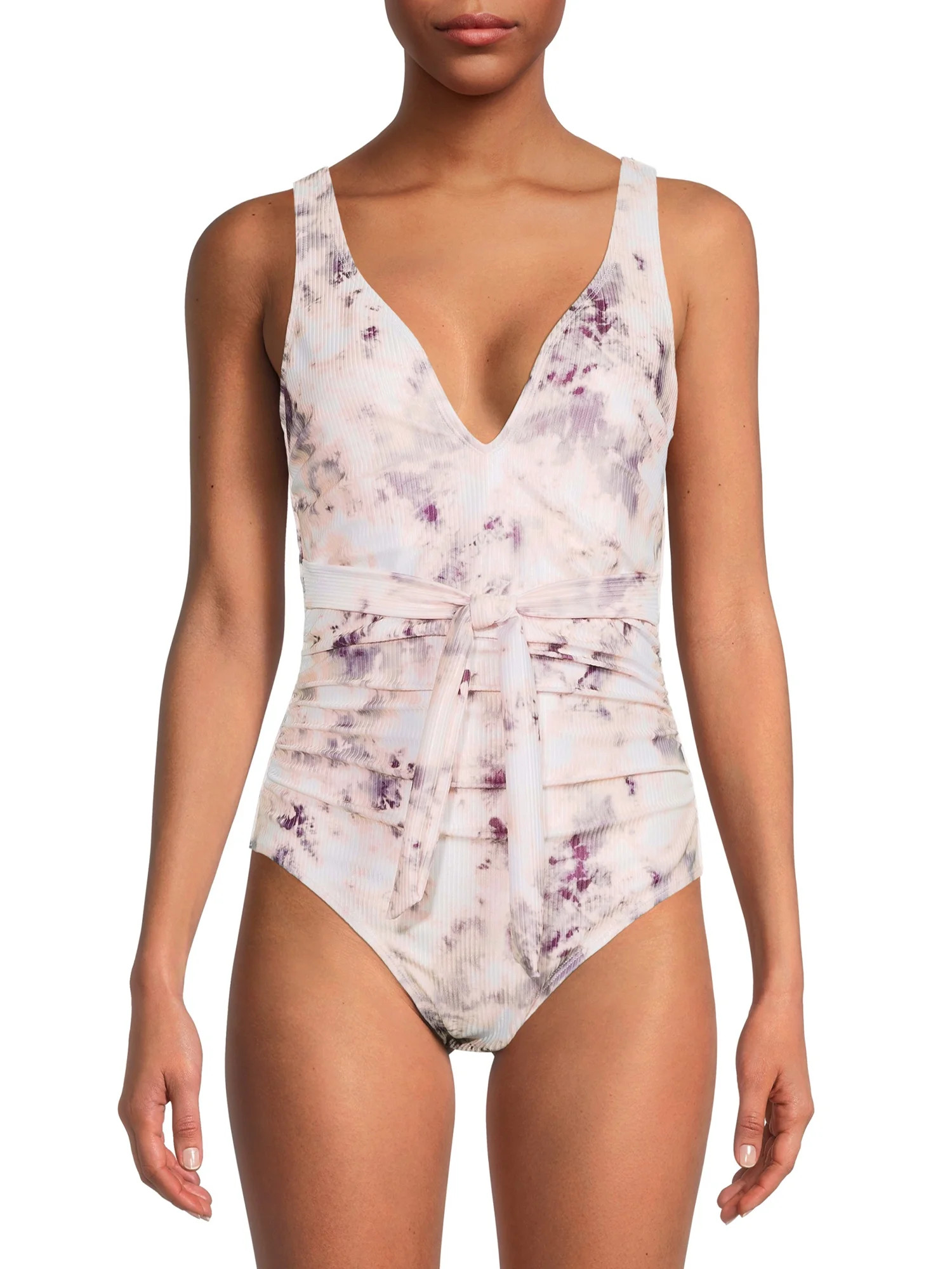 Time and Tru Women's Static Tie Dye One Piece Swimsuit | Walmart (US)