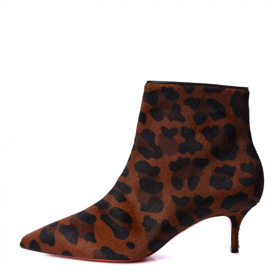 Pony Hair Leopard Print So Kate Booty 55 Ankle Boots 36.5 Black | Fashionphile