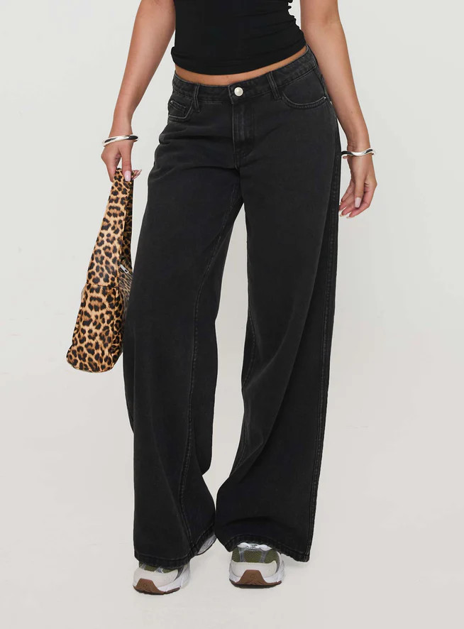 Ramos Low Rise Denim Jeans Washed Black | Princess Polly AU