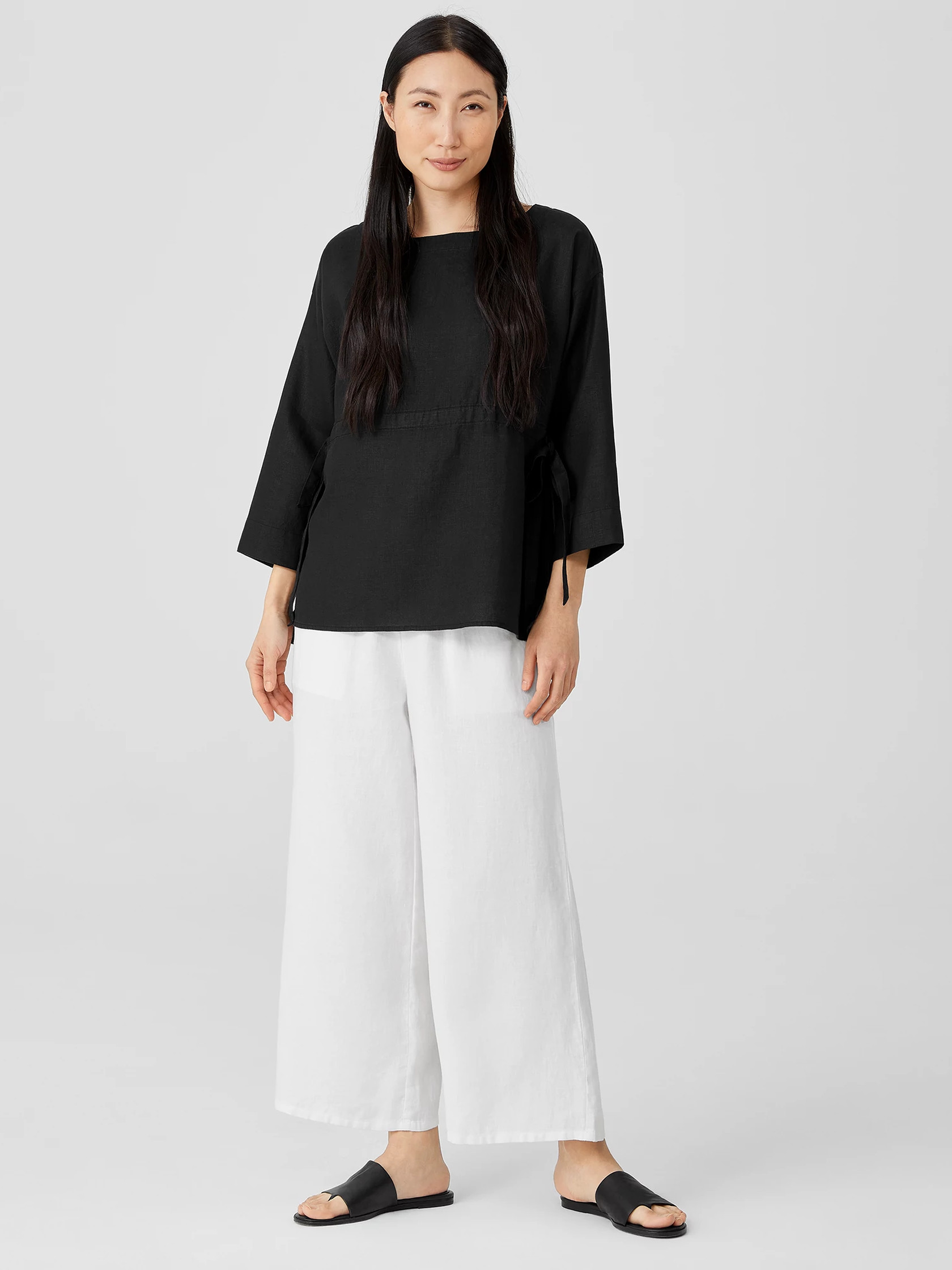 Organic Handkerchief Linen Bateau Neck Top | Eileen Fisher