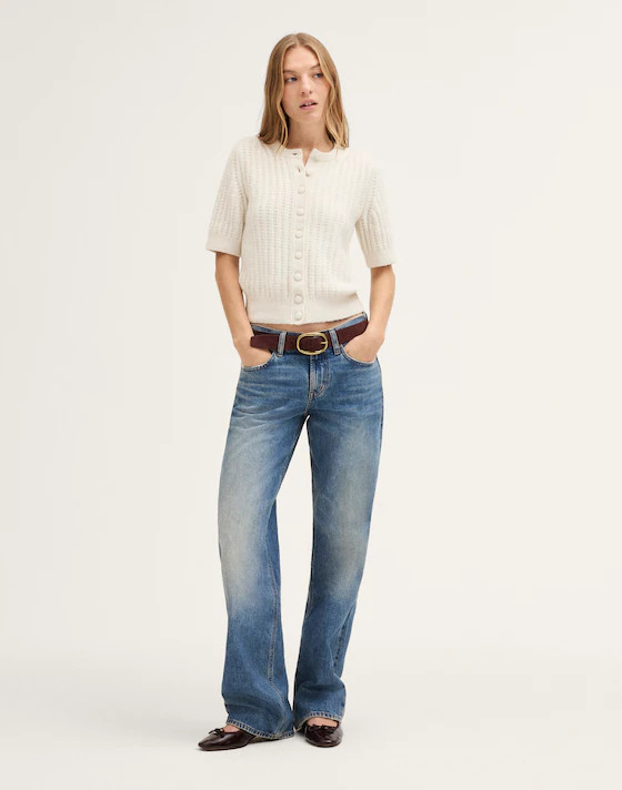 Textured-Stitch Cardigan in Cozy Cotton | Madewell