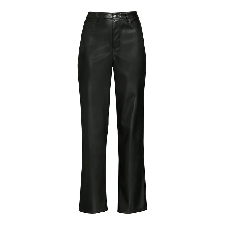 No Boundaries Junior's Faux Leather Pants - Walmart.com | Walmart (US)
