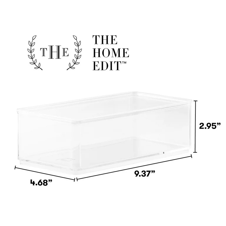 The Home Edit Clear Stackable Condiments Bathroom Storage Bin, 2 Count | Walmart (US)