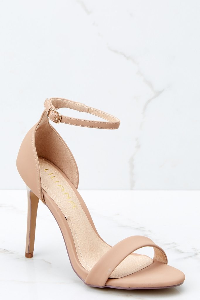 Timeless Moves Nude Ankle Strap Heels | Red Dress 