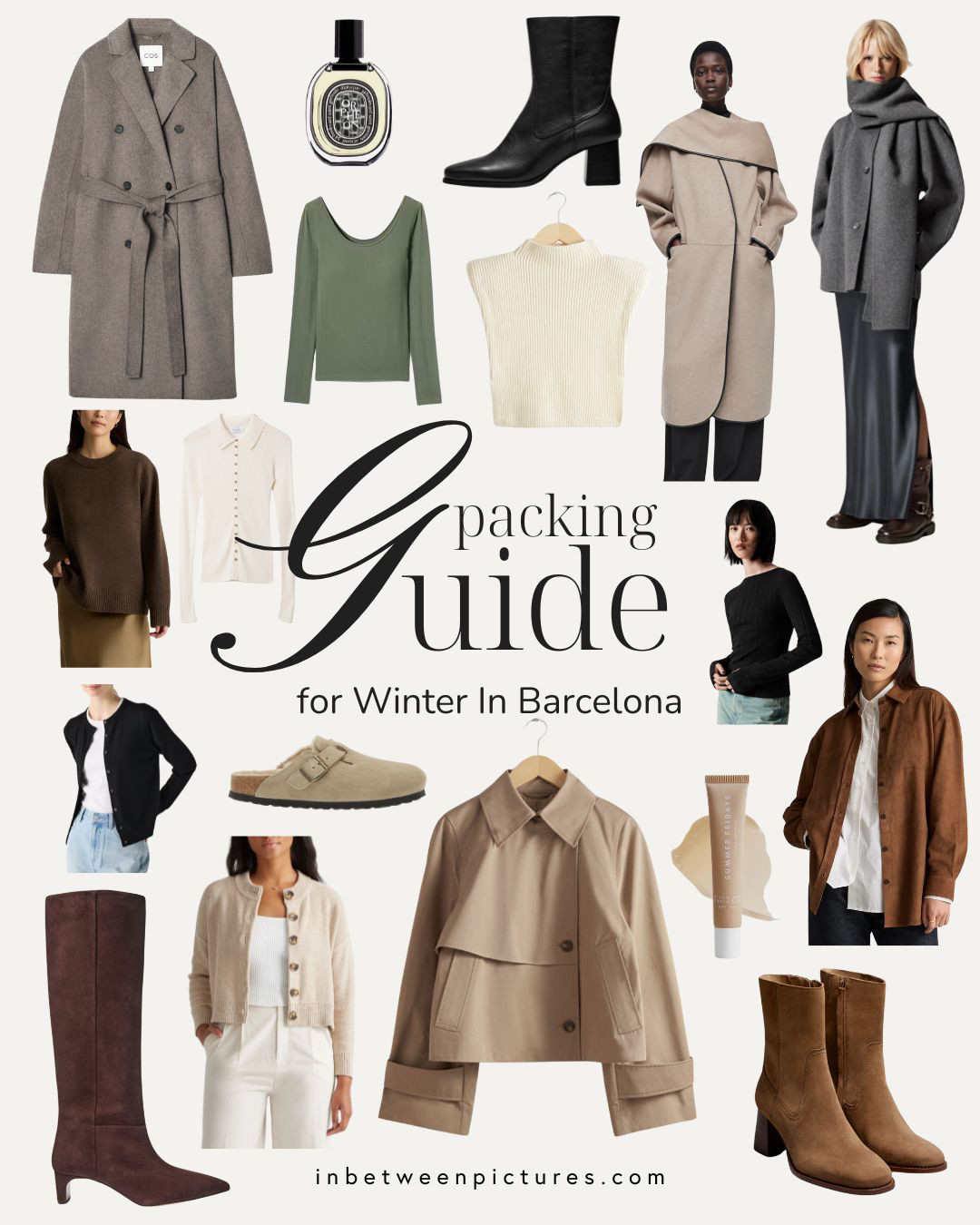 what to pack for Barcelona in the winter. what to pack for Southern Europe in the winter. Packing guide for Barcelona in the fall or winter. Uniqlo heatech layer, wool layer, wool sweater, suede jacket, wool coat, wool coat with scarf, long sleeve, boots, suede boots, leather boots, brown suede boots, leather boots, ribbed knit sweater, inner layers, cotton cardigan, wool cardigan, cropped cardigan,  

 #LTKHoliday #LTKStyleTip #LTKTravel