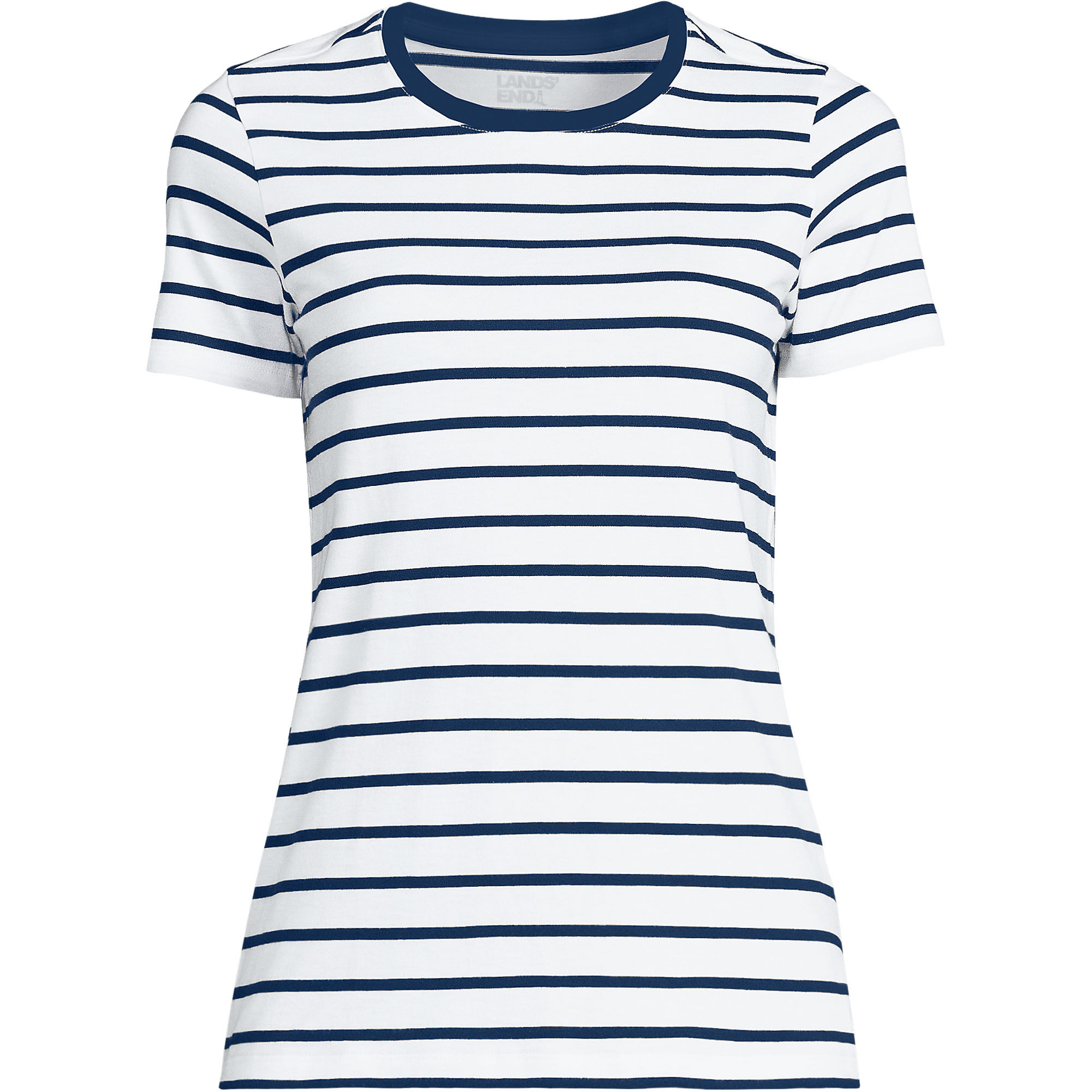 Women's Relaxed Supima Cotton Crew Neck T-Shirt | Lands' End (US)