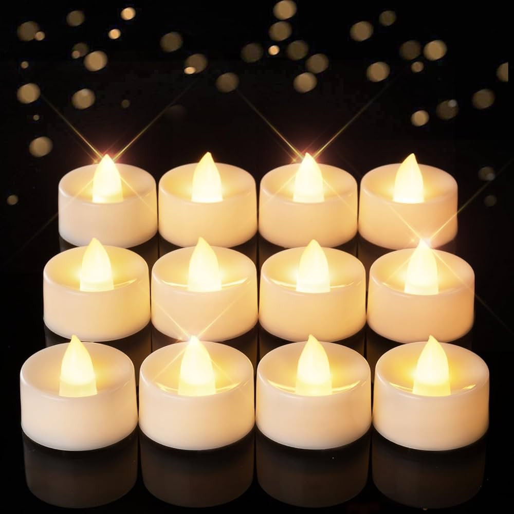 Homemory 12-Pack Timer Flameless Candles, Tea Lights Candles Battery Operated with 6h Timer, LED ... | Amazon (US)