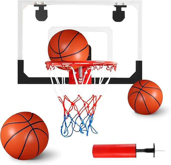 Indoor Mini Basketball Hoop Set with 3 Balls for Kids and Adults - Includes Scoreboard and Inflat... | Amazon (US)
