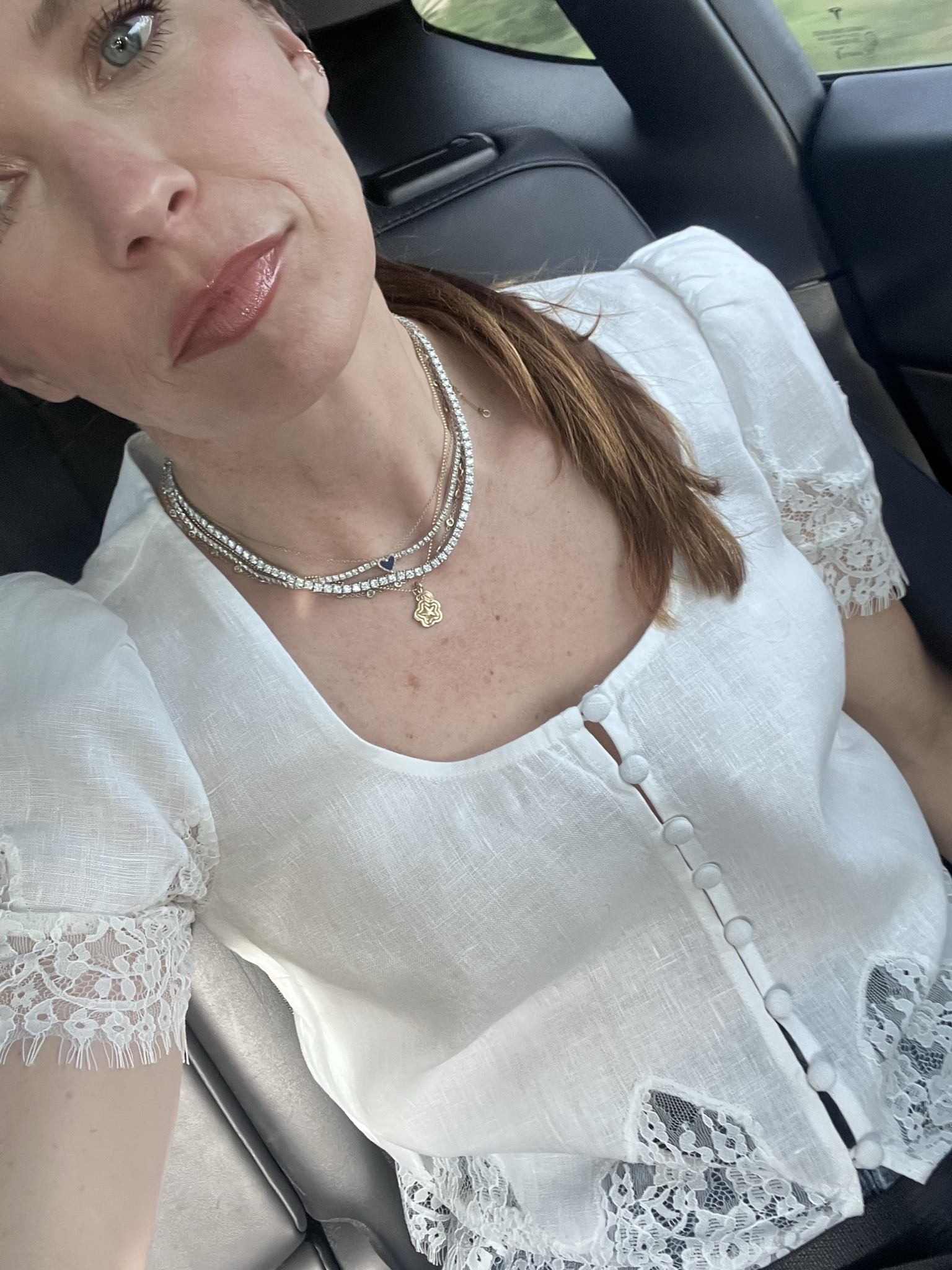 Datenight, tennis necklace, white going out top, over 40 going out top, lip liner 

#LTKOver40 #LTKmomlife #LTKootd