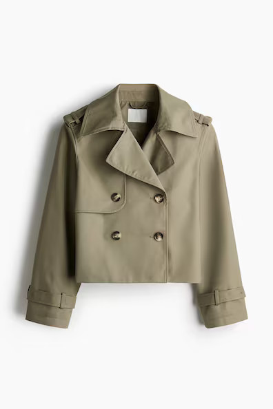 H & M - Trench-look jacket - Green | H&M (UK, MY, IN, SG, PH, TW, HK)