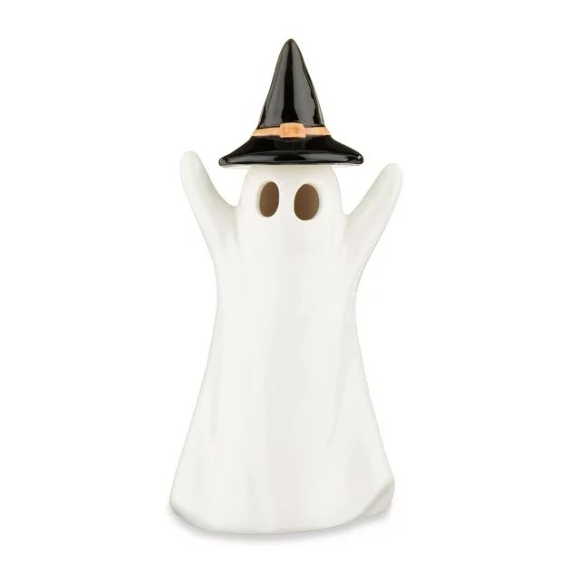 Halloween White Ceramic Light-Up Ghost Decorations, 4 in x 3.25 in x 8.5 in, by Way To Celebrate | Walmart (US)
