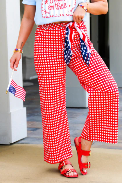 Bring It Home Red Gingham Pant | The Willow Tree