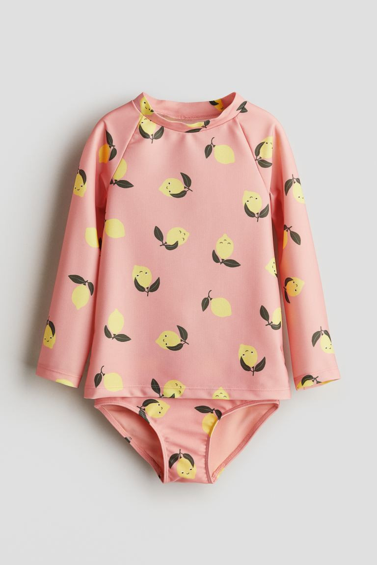 2-piece Swim Set - Pink/lemons - Kids | H&M US | H&M (US + CA)
