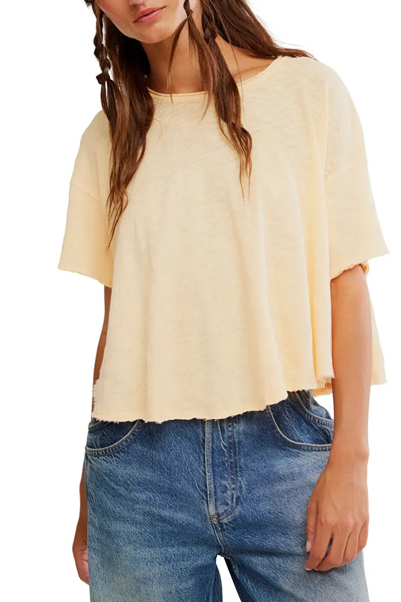 Elsie Linen & Cotton Slub Jersey Swing T-Shirt (Women) | Nordstrom | Nordstrom