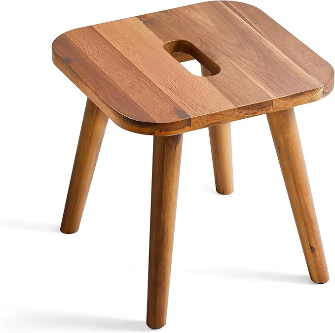 Holana 9.75" Wooden Step Stool for Kids - Acacia Wood Plant Stools, Plant Stand Small Foot Stool ... | Amazon (US)