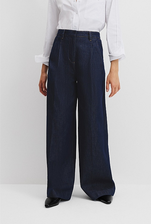 Pleated Denim Trouser | Country Road