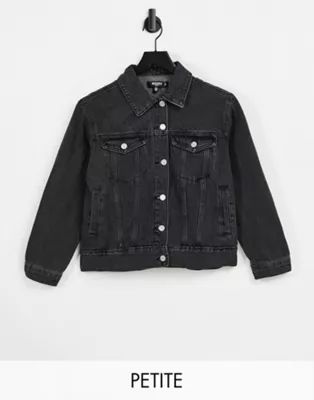 Missguided Petite oversized denim jacket in black | ASOS (Global)