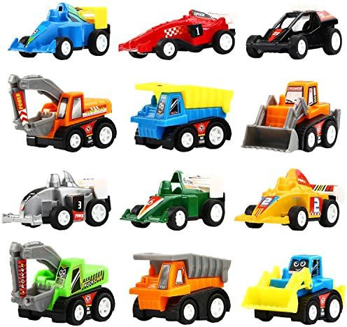 Yeonha Toys Pull Back Vehicles, 12 Pack Mini Assorted Construction Vehicles & Race Car Toy, Vehic... | Amazon (US)