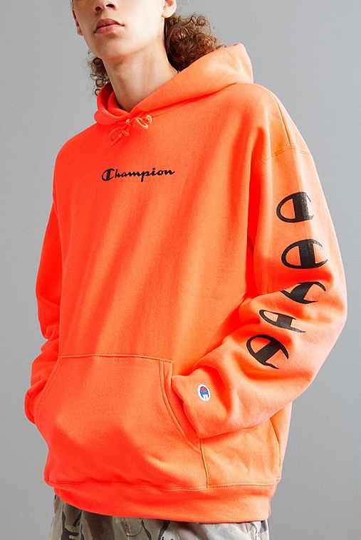 Champion Repeat Eco Hoodie Sweatshirt,ORANGE,S | Urban Outfitters US