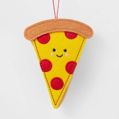 Stuffed Felt Pizza Slice Christmas Tree Ornament Yellow - Wondershop&#8482; | Target