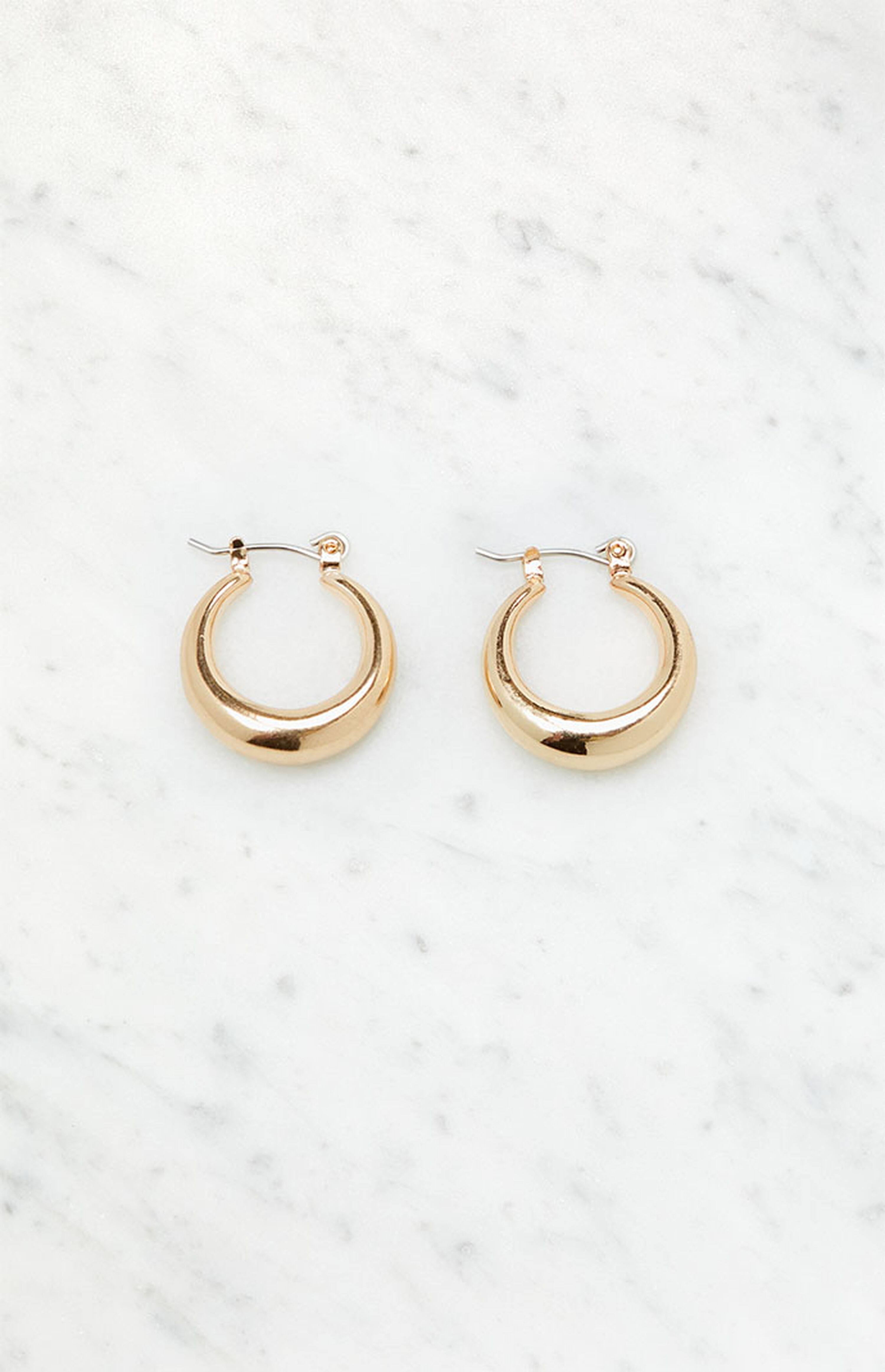 John Galt Gold Thick Hoop Earrings | PacSun