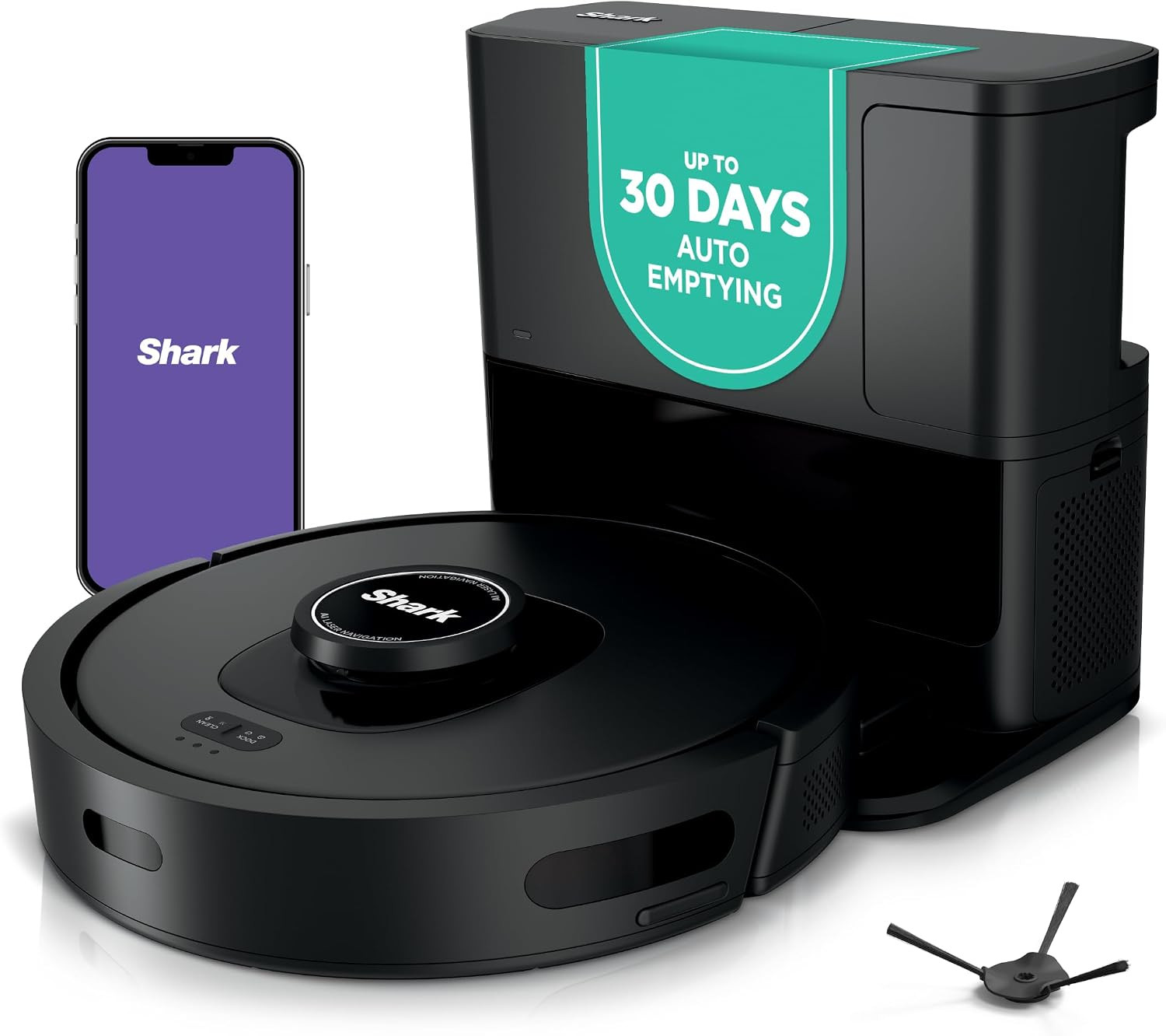 Shark AV2501S AI Ultra Robot Vacuum, with Matrix Clean, Home Mapping, 30-Day Capacity HEPA Bagless Self Empty Base, Perfect for Pet Hair, Wifi, Dark Grey | Amazon (US)