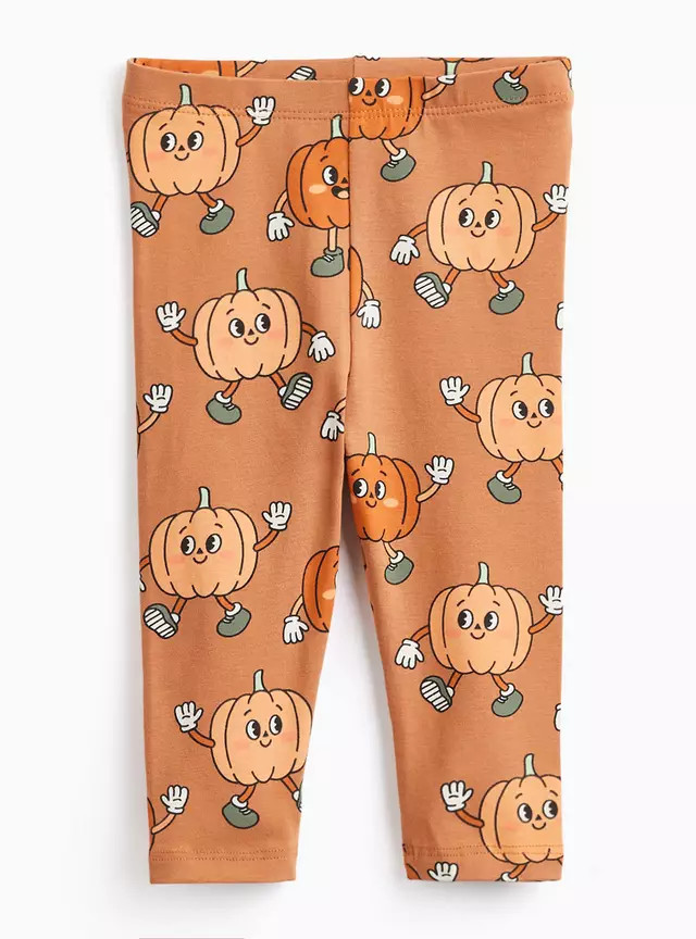 Buy Orange Halloween Pumpkin Print Leggings 3-6 months | Trousers and leggings | Tu | Tu Clothing