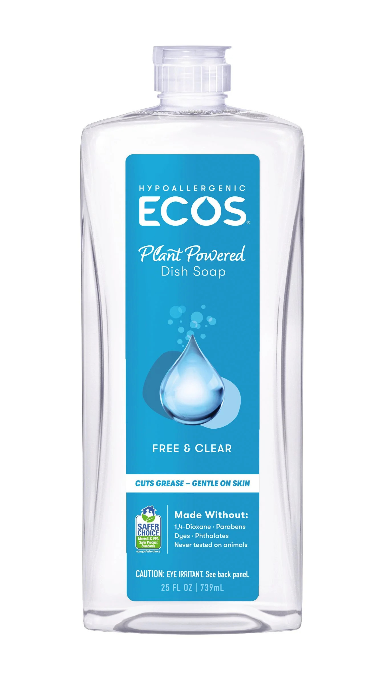 ECOS Hypoallergenic Liquid Dish Soap, Free & Clear, 25 Fluid Ounce | Walmart (US)