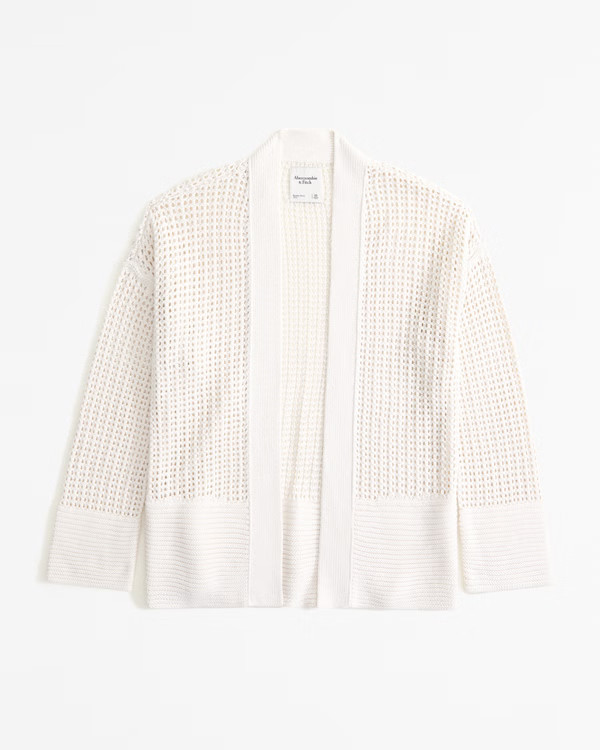 Mesh Stitch Non-Closure Cardigan | Abercrombie & Fitch (US)