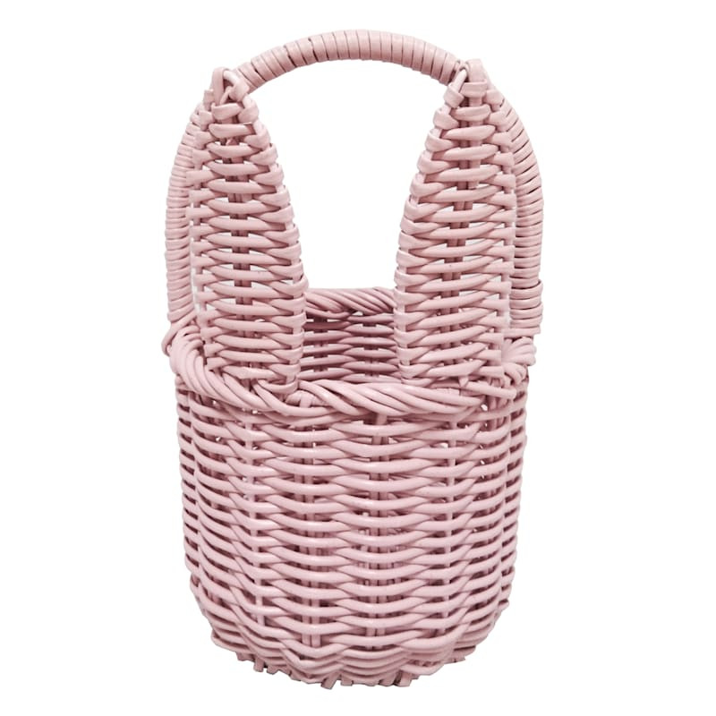 Woven Bunny Ears Easter Basket, Pink | At Home