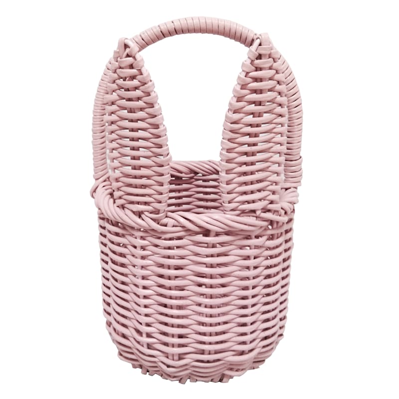 Woven Bunny Ears Easter Basket, Pink | At Home