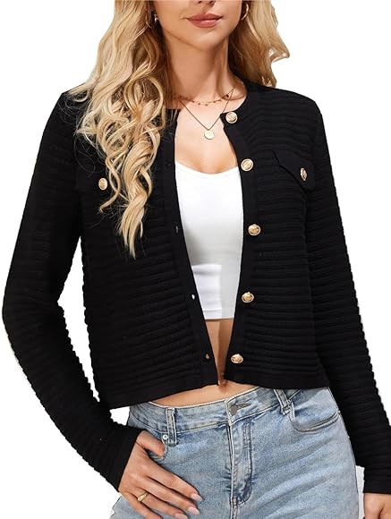 GRACE KARIN Women's Cardigan Long Sleeve Crew Neck Button Down Knitwear Vintage Sweater Cardigans | Amazon (UK)