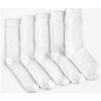 Set Of 5 Pairs Monocolored White Socks | Crew Socks White Mens Womens Gift For Him & Her | Etsy (US)