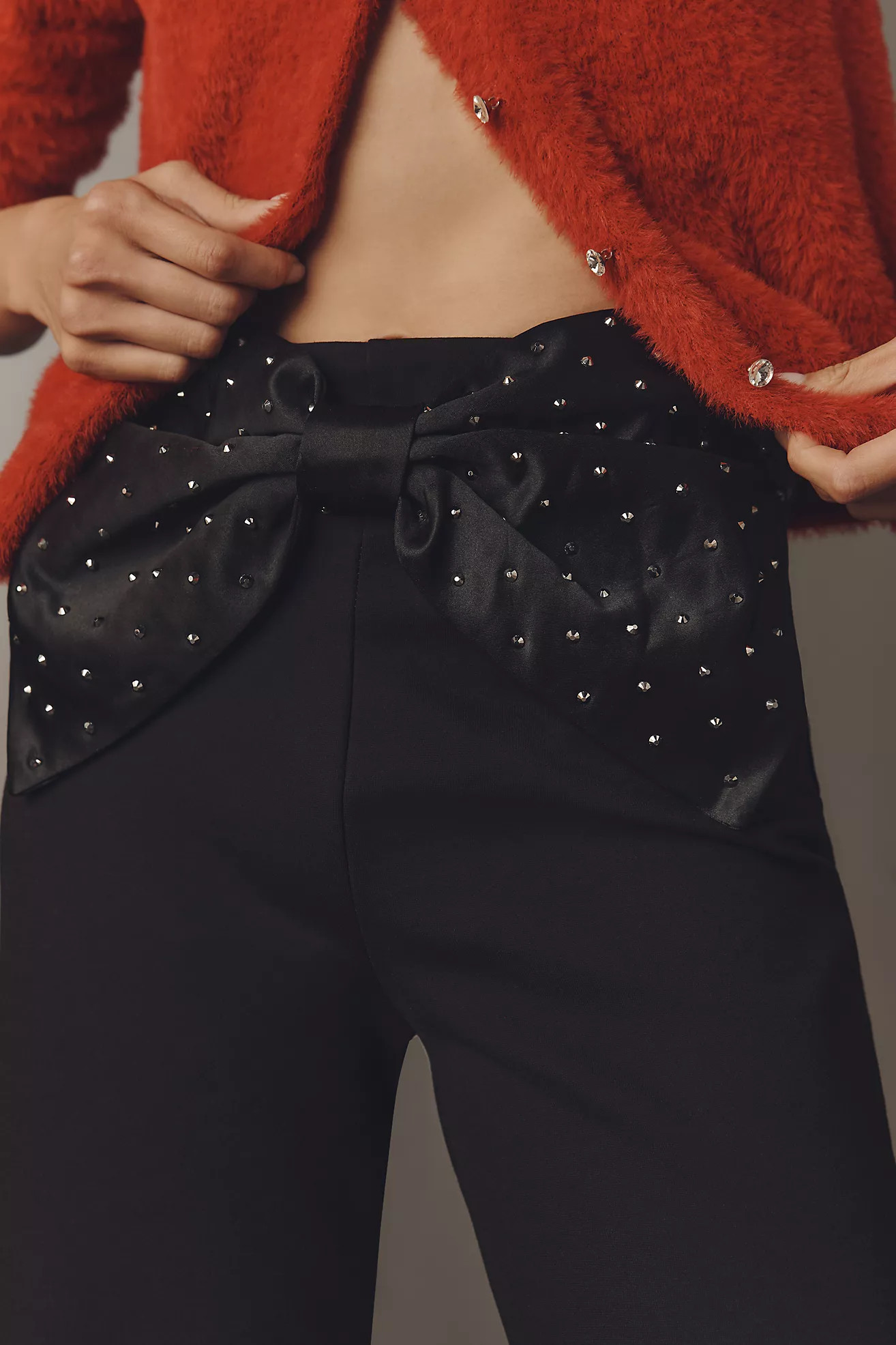 The Colette Crop Bow-Waist Sparkle Pants by Maeve | Anthropologie (US)