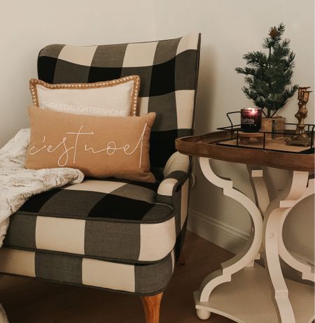 Winter decor, Christmas decor, plaid chair, pillow cover, farmhouse decor, end table

#LTKHoliday #LTKhome #LTKfamily